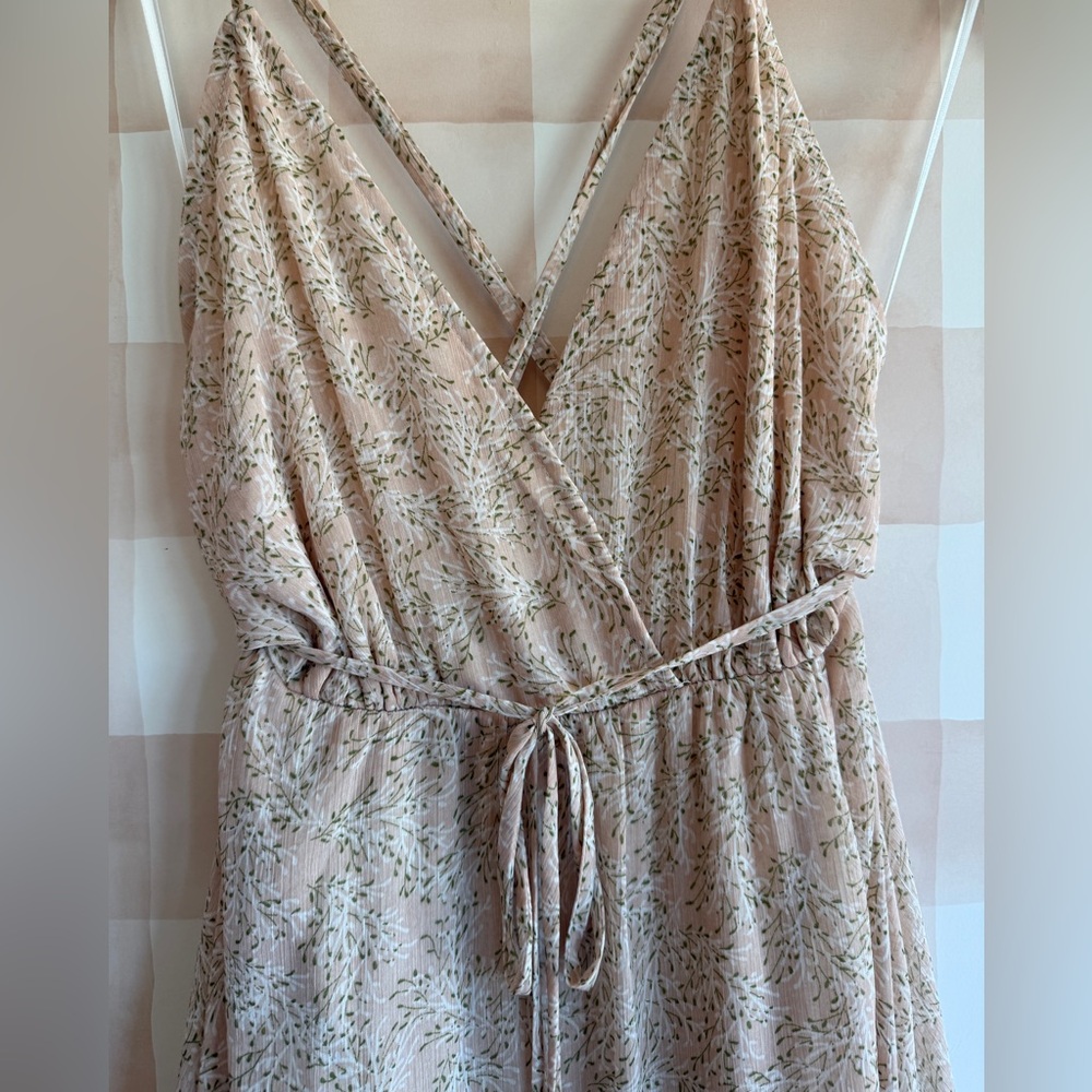 Pink Floral Muted Wrap Maxi Dress Open Back